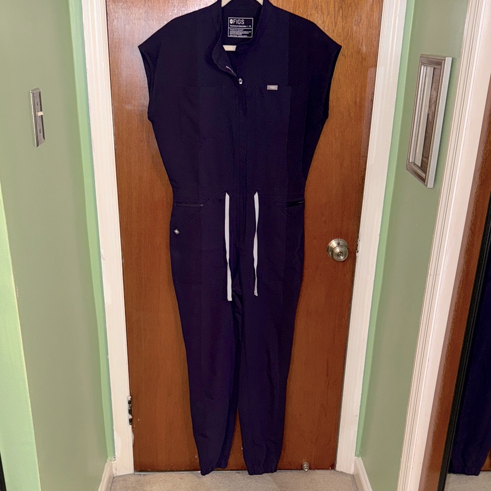 Figs Rafaela Scrub Jumpsuit in Purple Jam